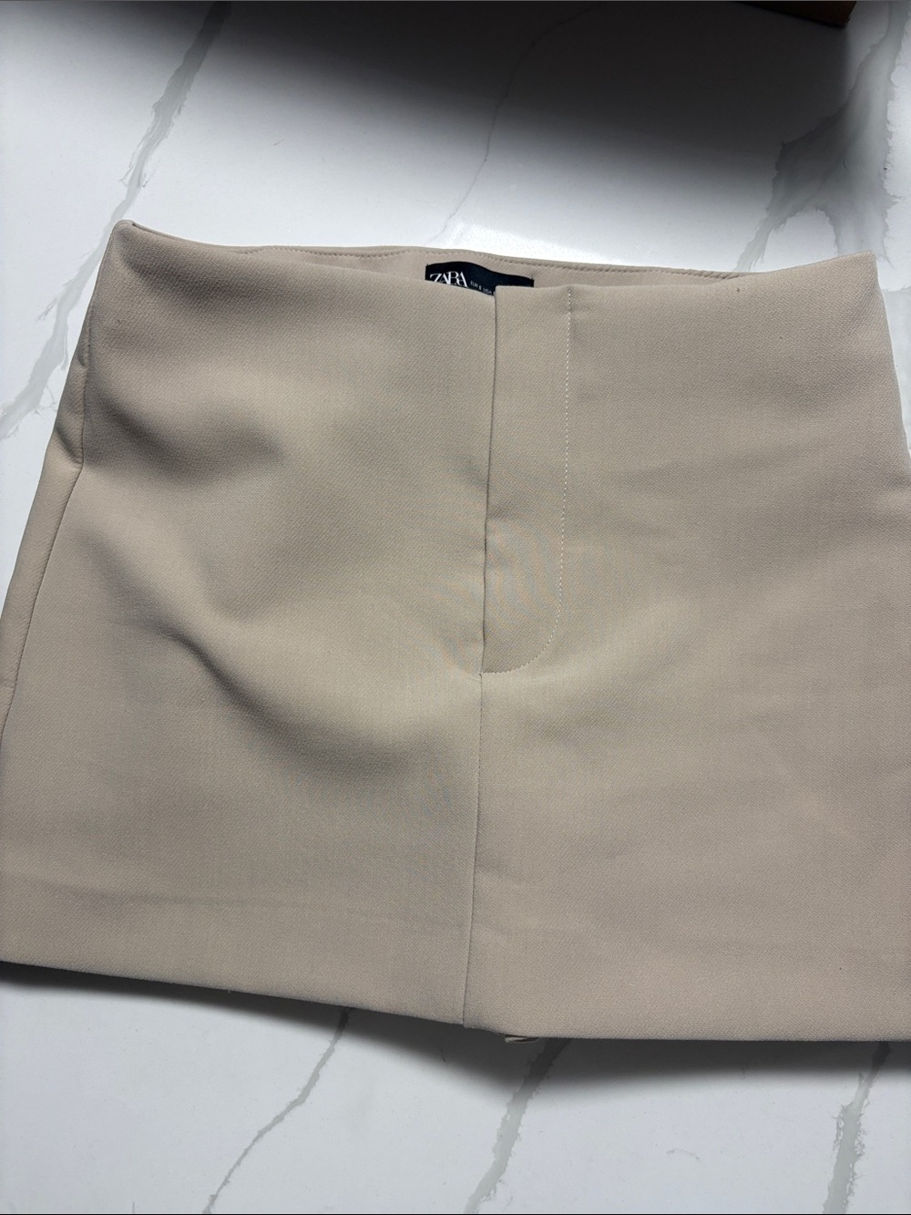 Zara Neutral Beige A-Line Mini Skort